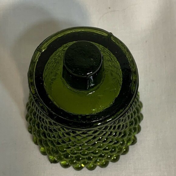 Vintage Bubbles GREEN 4" Glass Peg Candle Holder (set of 2) - Picture 3 of 6